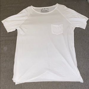 Men’s White T Shirt - raw edge, thin.
